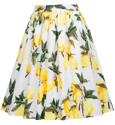 Модные юбки с цветочным принтом для женщин s Высокая талия 50 Лето Винтаж юбка 2018 элегантный ретро миди плюс размеры