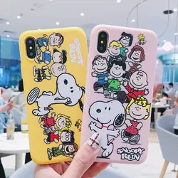 Мультфильм Snoopy чехол для iPhone7 8 6S 7 Plus Kawaii мягкий силиконовый чехол для iphoneXS MAX XR X Капа сумка