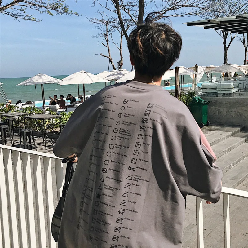 

2019 Chinese StyleSpring AndSummer Models Of HighQuality Casual LooseComfortable SolidColorSuper FireNewCreative English T-shirt