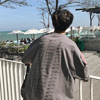 

2019 Chinese StyleSpring AndSummer Models Of HighQuality Casual LooseComfortable SolidColorSuper FireNewCreative English T-shirt