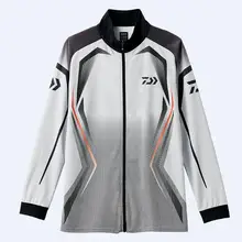 DAIWA Открытый Рыбалка солнцезащитные, для езды костюм тонкий воротник быстросохнущие пот абсорбент Рыбалка одежда пеший Туризм рубашка