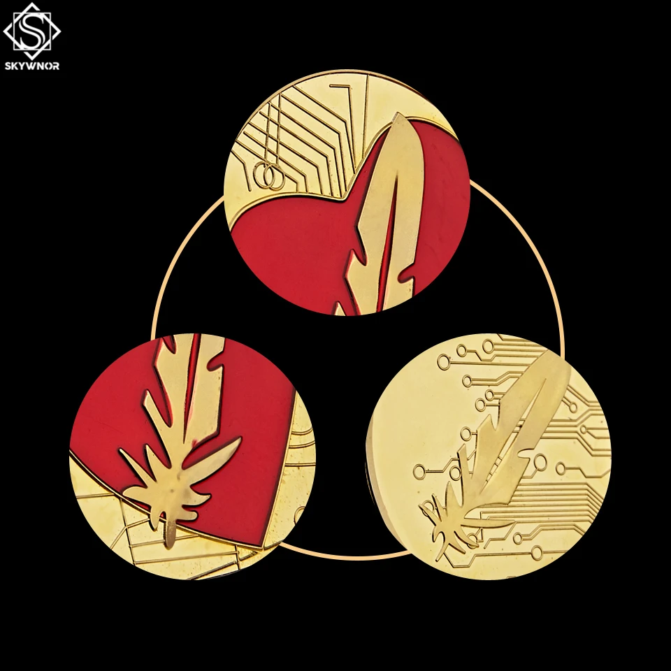 Позолоченная монета Античная Мода, любовь, сердце форма с пером сувенир Золотая монета коллекция