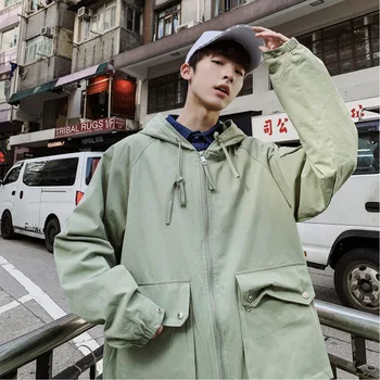 

2019 Spring And Summer The New Listing Korean Fashion Hip Hop Couple Printing Handsome Casual Hooded Tooling Jacket S-XL Size