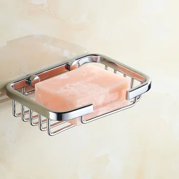 

Stainless steel small square soap net space aluminum soap dish Soap holder bathroom hardware pendant soap dish Metal grid