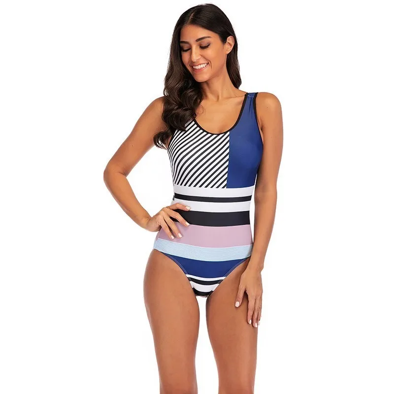 

Bodysuit Women Swimwear One Piece 2019 Patchwork Swimsuit Bathing Suit Monokini Wetsuits Beach Bikini Maillot De Bain