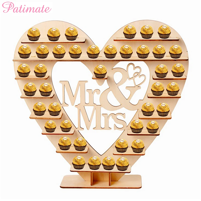 Шоколадная подставка PATIMATE Mr & Mrs в форме сердца свадебное украшение декор для