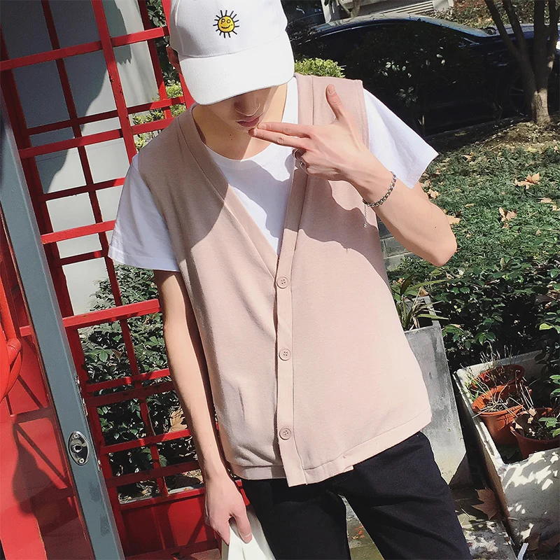 

2019 Spring And Autumn New Products Korean Casual Trends Couple Loose Solid Color Men's Vest M-XL Bodybuilding Time Limited