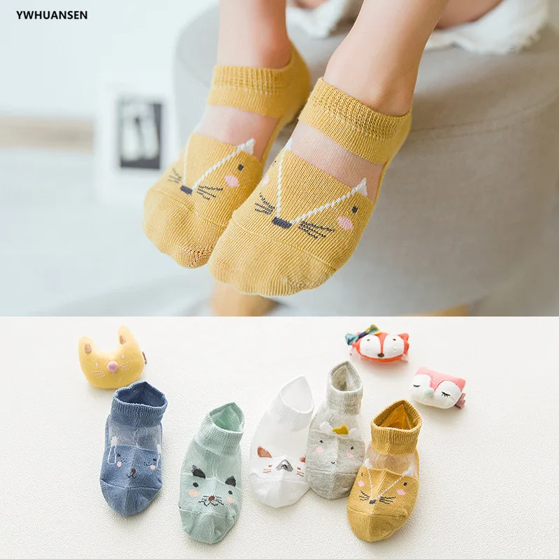 Girls Kids Cotton Mesh Boat Socks 5 Pairs