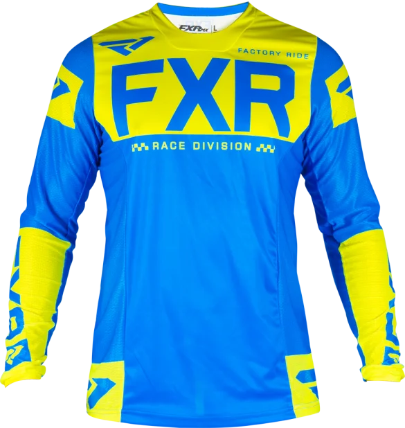 

FXR FISH Racing Mens GP Air Prisma Flo Yellow Race Jersey MX ATV MTB Off Road Mountain Bike moto Jersey DH BMX motocross jersey