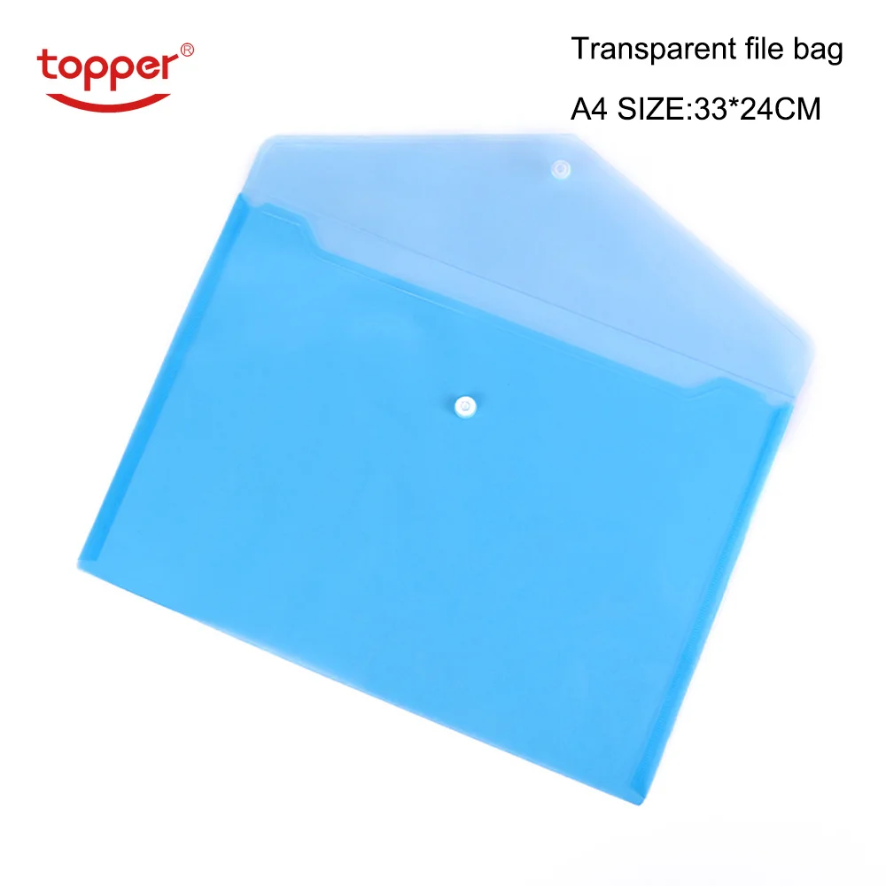 

topper 12pcs/set transparent Plastic A4 Folders File Bag Document Hold Bags Folders Filing Paper Storage Office School Supplies