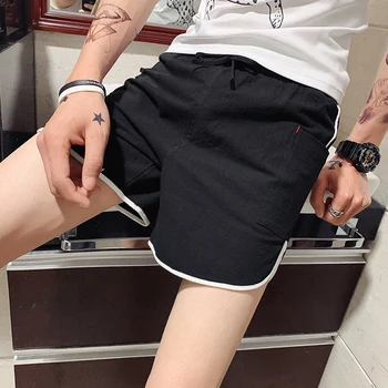 

2019 Spring And Summer New Korean Version Hip Hop Couple Small Fresh Cotton Casual Color Matching Hot Shorts M-5XL Best