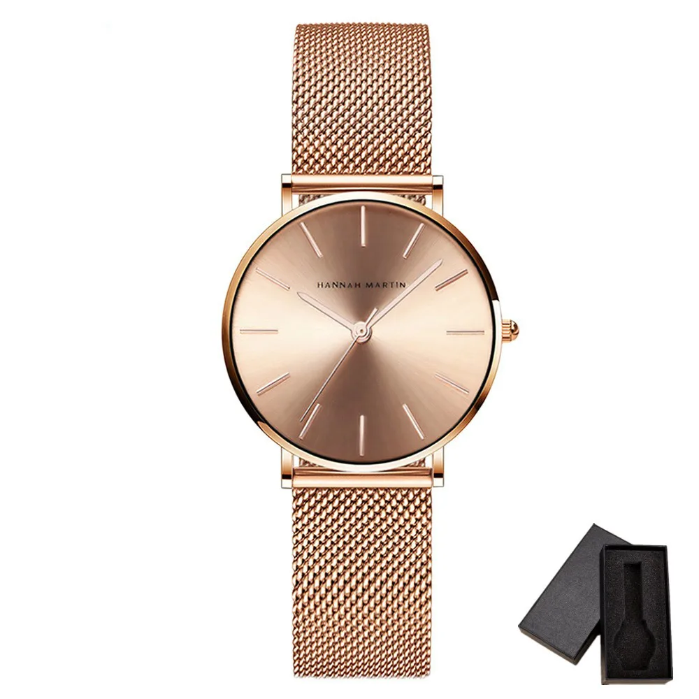 

Ladies wrist watches Stainless Steel Mesh watch quartz Japan Movement Waterproof Women Rose Gold Luxury watch Clock