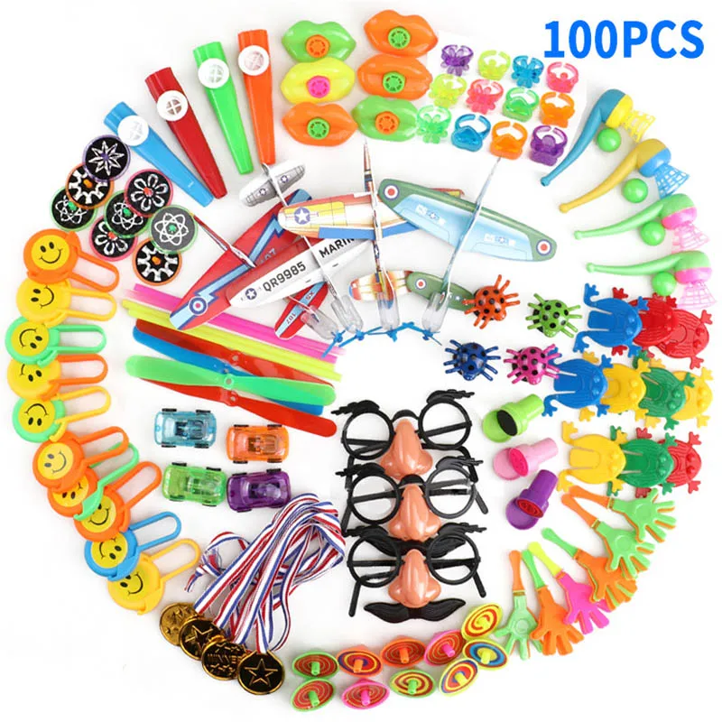 

100 Pcs/set small Bulk toys Festive Party Supplies School Reward Boys Girls Birthday Toys Carnival Prizes Kids Gift Treasure Box