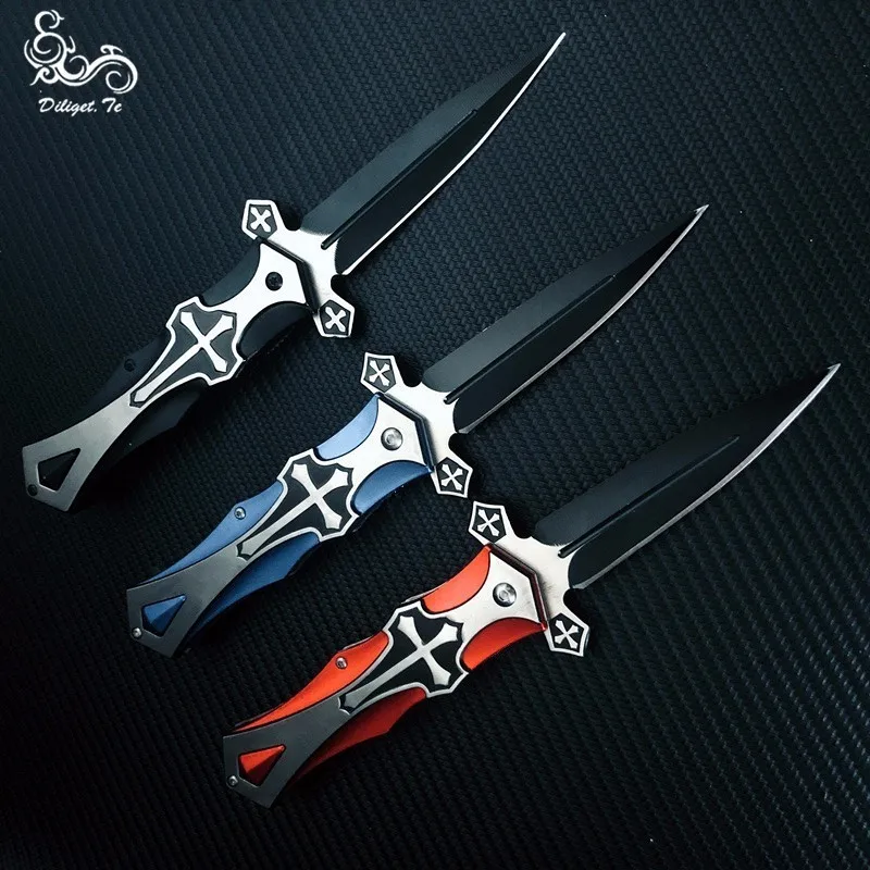 

Diliget.Te Fixed Survival Blade Fruit Crusader Knife Militar Folding Rescue Tactical Knives Pocket Hunting Military Camping Tool
