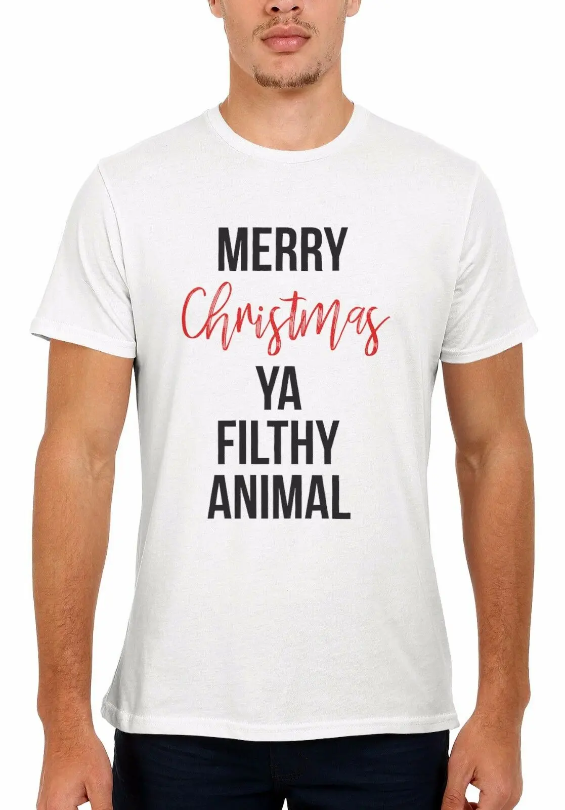 Merry Christmas You грязные животные Мужчины Женщины жилет унисекс футболка 2085 топы оптом