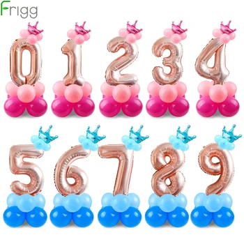 

Frigg Number Foil Balloon Crown Happy Birthday Party Decorations Kids 1st Birthday Party DIY Baby Shower Party Favors Supplies