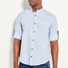 Saks мужская приталенная рубашка с погонами и воротником Judge Blue Green Coral red TMNSS19RS0013