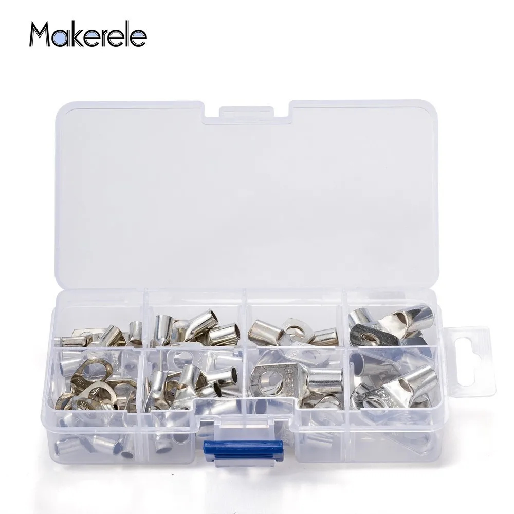 

Bolt Hole Tinned Copper Cable lugs Battery Terminals set Wire terminals connector 60pcs