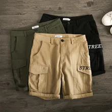 Весна и лето новая мужская Корейская версия пары повседневные свободные Харадзюку большие карманные шорты Best Размер Уличная Лучшая