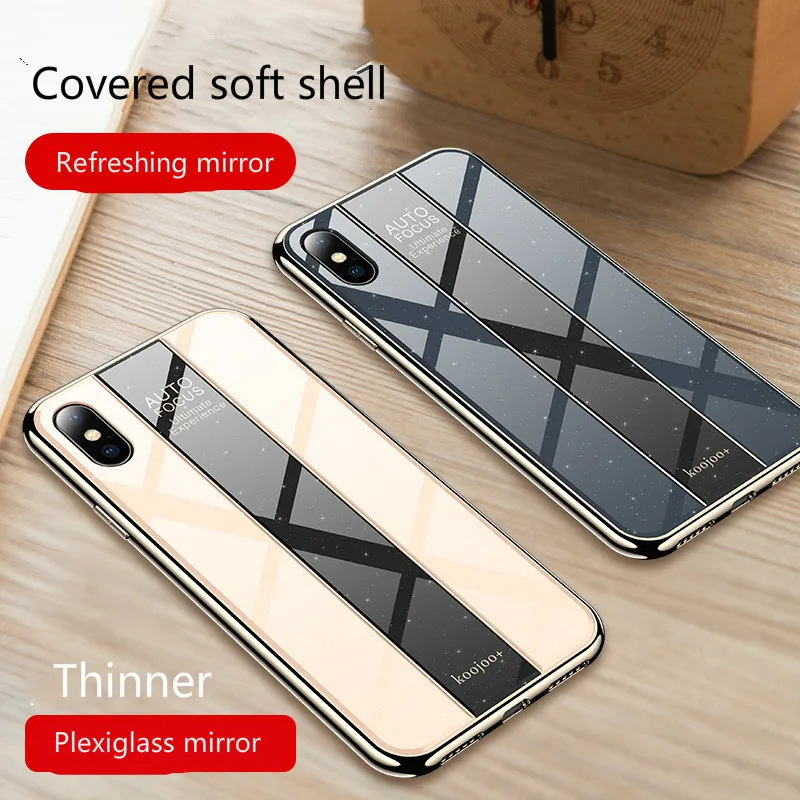 

Plated mirror phone case for iPhone X XS XR Max 8 7 6 6S Plus drop protection case
