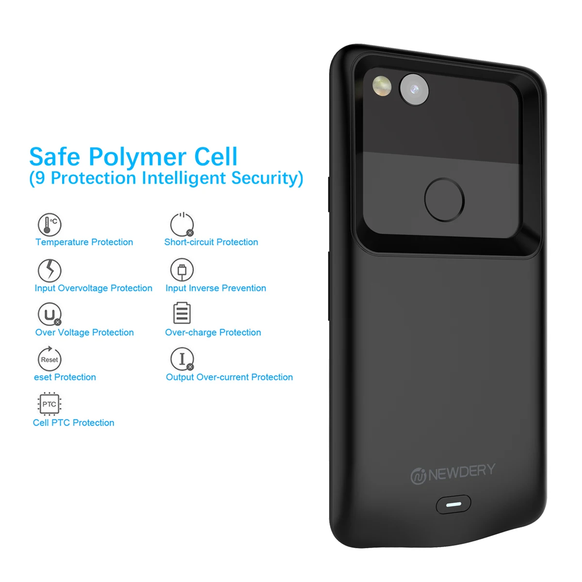 CASEWIN 4700mAh Battery Charger Case For Google Pixel 2 case External Backup Power Bank Charging Case Powerbank Charger Case