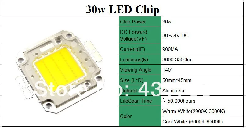 Высокая мощность COB светодиодный чип светодиодный светильник bead10W 20 Вт 30 Вт 50 Вт 100 Вт интегрированный источник SMD для прожектора прожектор натуральный холодный теплый белый