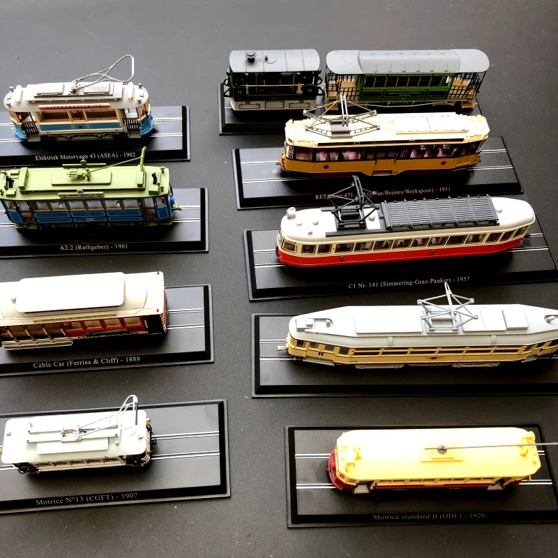 Новое специальное предложение литой металл 1/87 старомодный трамвай статическое моделирование Настольный дисплей Коллекция Модель игрушки для детей