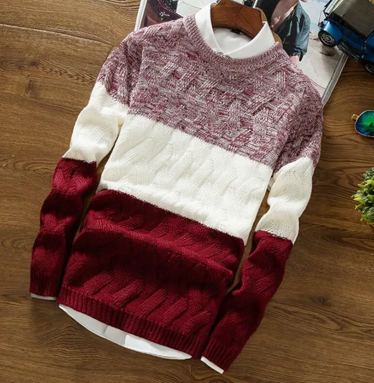 Свитер тонкий Детский комбинезон пуловер Новая мода Для мужчин свитер толстый теплый Для мужчин пуловер Свитера человека трикотаж Slim Fit