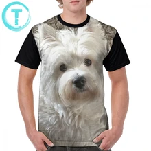 West Highland-Camiseta blanca Terrier para hombre, Camiseta con estampado, camiseta de manga corta 100 de poliéster, camiseta de talla grande