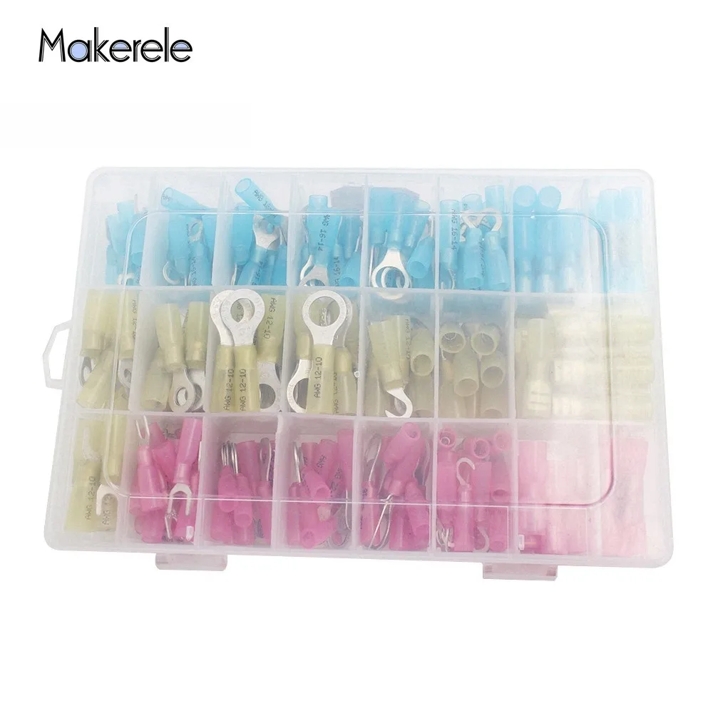 

Waterproof 270pcs/Box Heat Shrink Sordering Terminals Solder Sleeve Tube Electrical Wire Insulated Butt Connectors Kit GP-H018