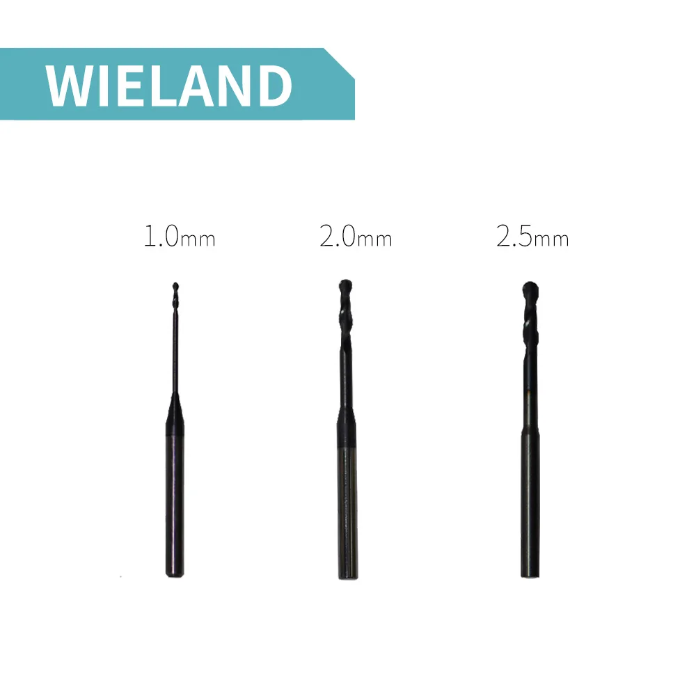 

Wieland milling burs 1.0mm/2.0mm/2.5mm dental milling cutters