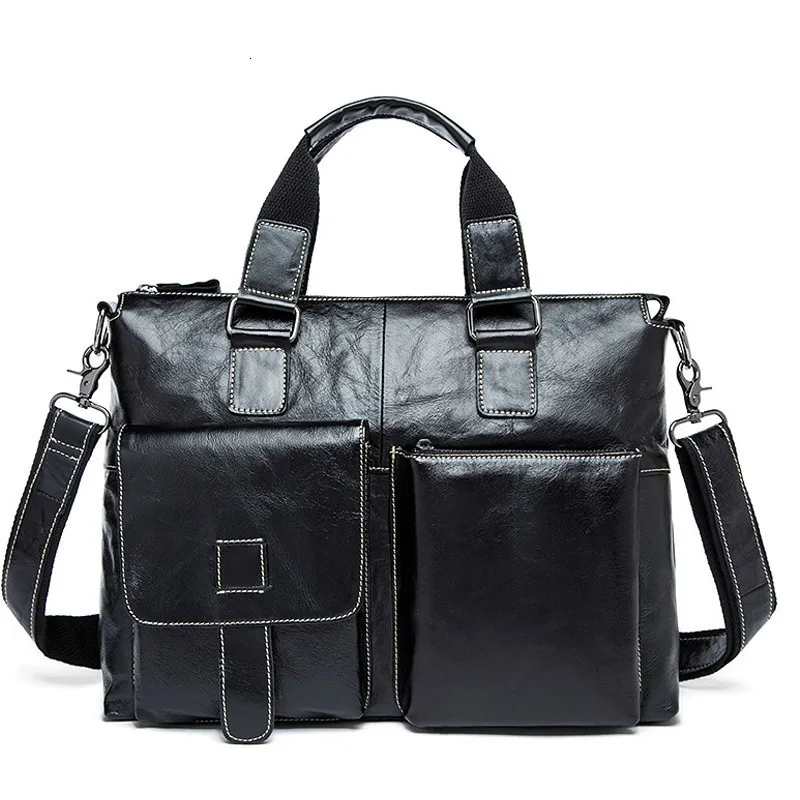 

2018 Famous Brands Men Genuine Leather Briefcases Male Business Handbag Laptop Bag Crossbody Messenger Tote Computer Pack