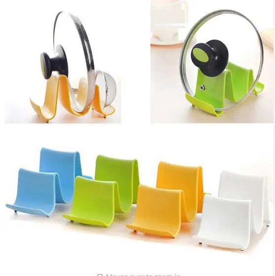 

1PCS Random Color Chic Pop Stand Wave Shape Storage Rack New Hot Plastic Kitchen Lid Shell Cooking Holder Pan Cover Tools