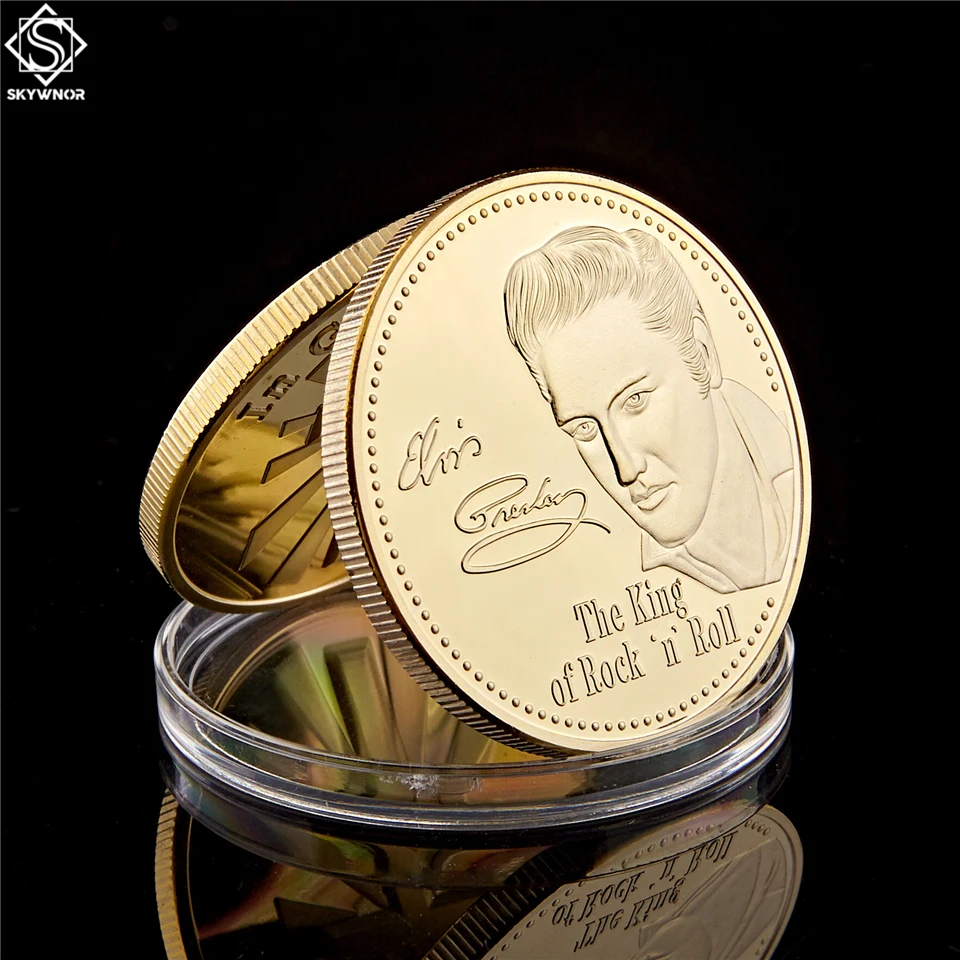 

Elvis Presley Souvenir Gold Coin The King Of Rock Music Star 1935-1977 Coin Alloy Metal Crafts