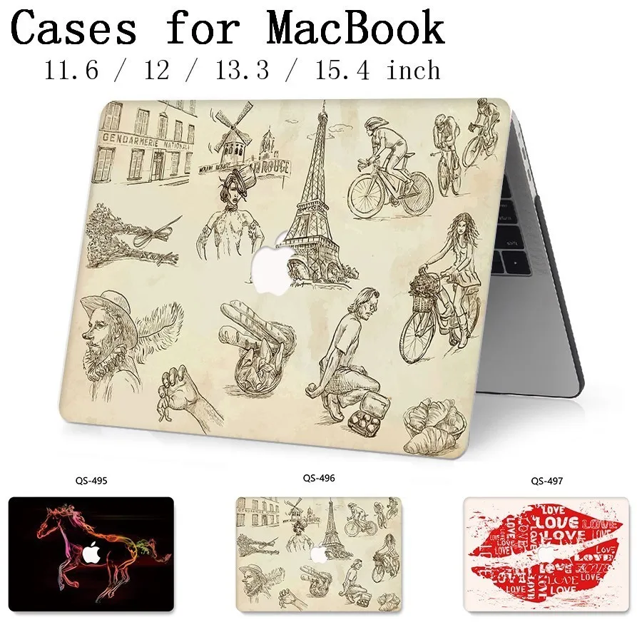 

New Laptop Case For MacBook Air Pro Retina 11 12 13 15 With Screen Protector Keyboard Cove Apple Case For MacBook 13.3 15.4 Inch