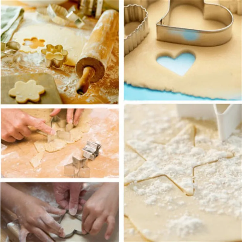 3PCS Creative DIY Baking Stainless Steel Cake Mold Cookie Cutter Cookie Cutter