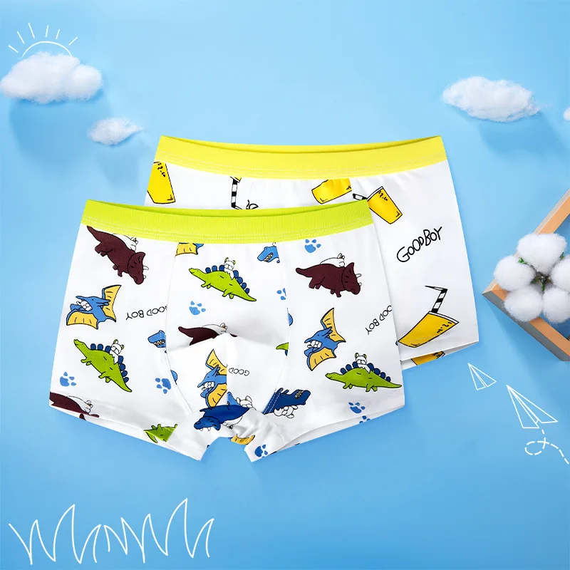 

panties 2pcs New boy's underwear flat angle cotton children's underwear boys' four-angle bottom children's panty