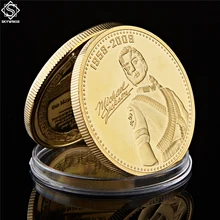 O rei do pop michael jackson lembrança moeda banhado a ouro moeda comemorativa annivesary melhor presente