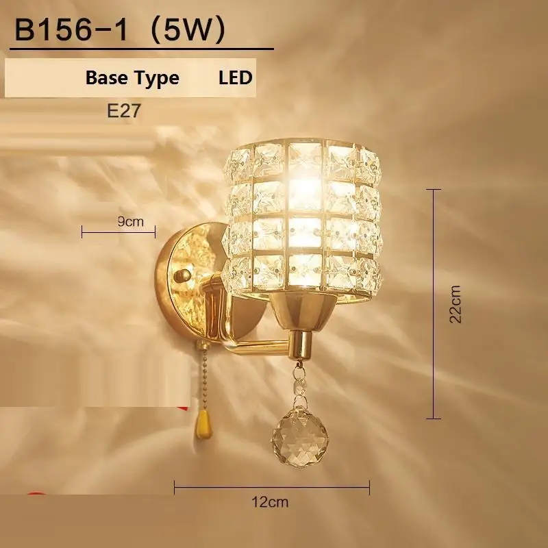 Настенный светильник с аппликацией в виде кристаллов Badkamer Verlichting Lampara De Techo Colgante