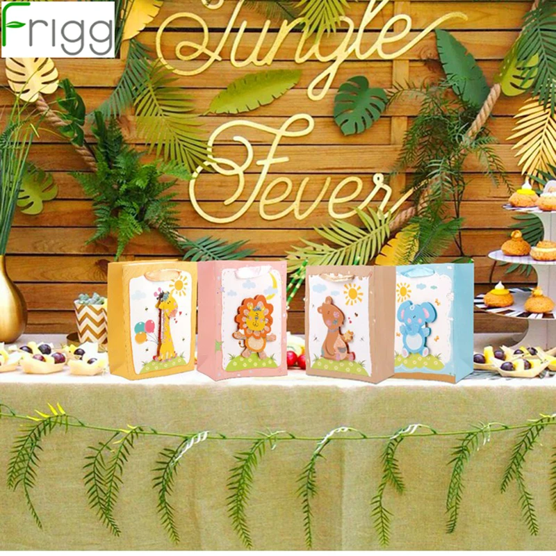 

Frigg Animal Paper Gift Bag Paper Bags For Gifts Jungle Party Supplies Safari Party Decor Kids Birthday Parties Decorations