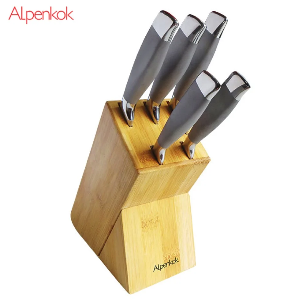 Kitchen Knives Alpenkok AK-2102 Knife with stand meat chef for fish vegetable cutting universal set Sets Kitchen Knives Alpenkok AK-2102 Knife with stand meat chef for fish vegetable cutting universal set Sets