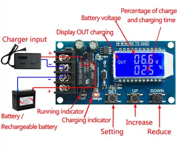 

6-60v Lead-acid Solar Battery Charge Controller Protection Board Automatic Charging control switch Lcd display 12v 24v 36v 48v