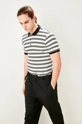 

White Stripe Polo T-shirts TMNSS19HD0021