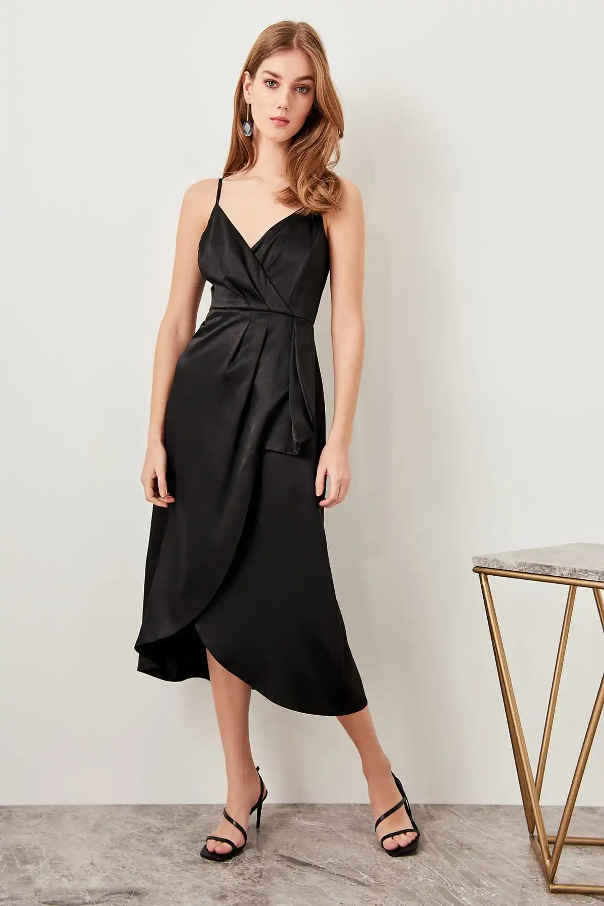

Trendyol Black Wrap Dress TPRSS19FZ0035