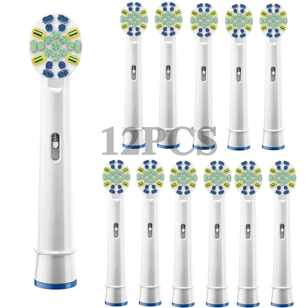 12pcs Electric toothbrush heads Floss Action with Bacteria Guard Bristles Replacement Brush Heads For Braun Oral B Vitality