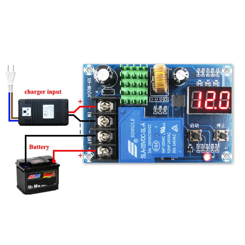 DC 6~ 60v 12V 24V 48V свинцово-кислотная литий-ионная батарея зарядное устройство управление контроллер зарядки модуль переключатель защиты