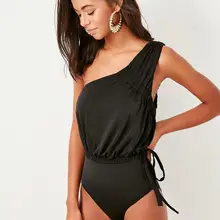 Черные Купальники с одним плечом Trendyol TBESS19HE0109