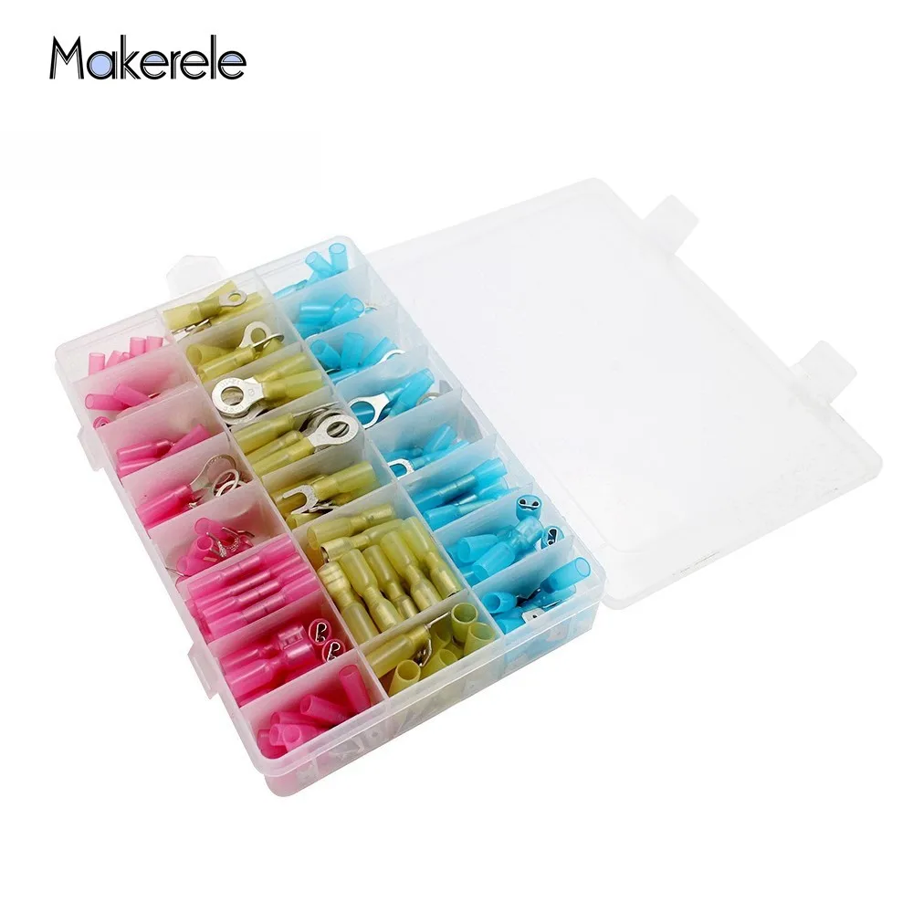 

250pcs/Box Assorted Full Insulated Electrical Wire Terminals Crimp Connector Spade GP-H001 Connectors Kit Electrical Crimp