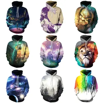 

3D Graphic Print Hoodie Sweater Men Women's Jacket Coat Pullover Tops Men/Women Cool Animal Tops Unisex Pullover
