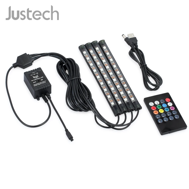 Светодиодная лента Justech RGB для салона автомобиля светильник DRL 5 12 В